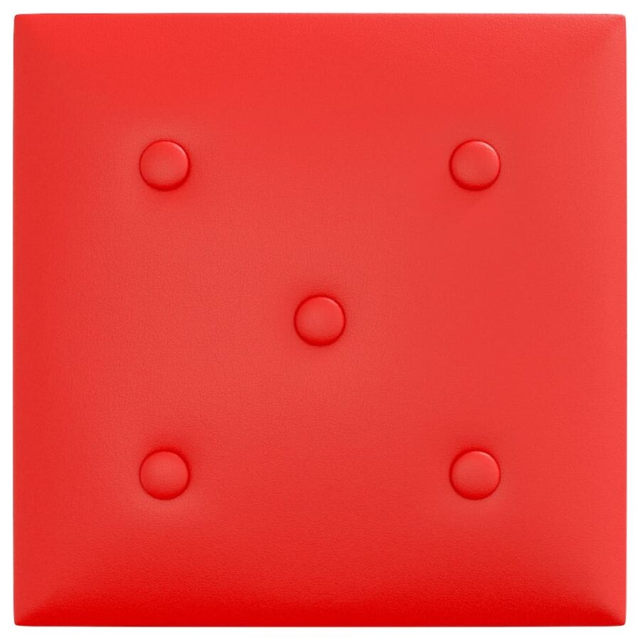 Wandpanelen 12 st 1,08 m² 30x30 cm kunstleer rood - Afbeelding 5