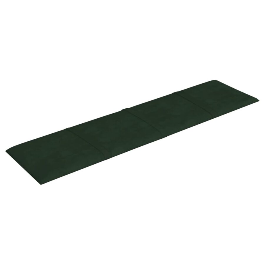 Wandpanelen 12 st 1,08 m² 60x15 cm fluweel donkergroen - Afbeelding 4