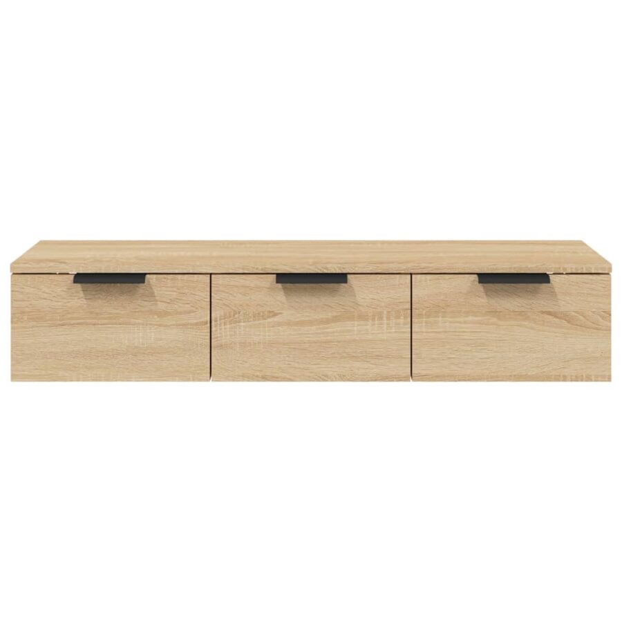 Wandkast 102x30x20 cm bewerkt hout sonoma eikenkleurig - Afbeelding 5