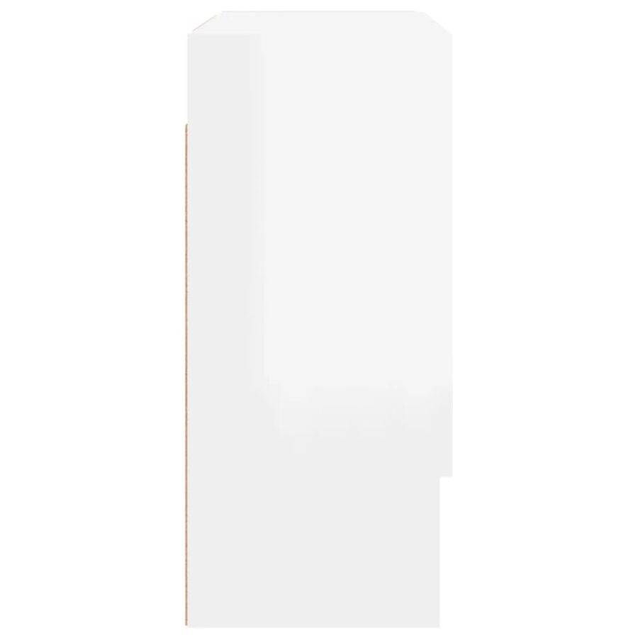 Wandkast 60x31x70 cm bewerkt hout hoogglans wit - Afbeelding 8