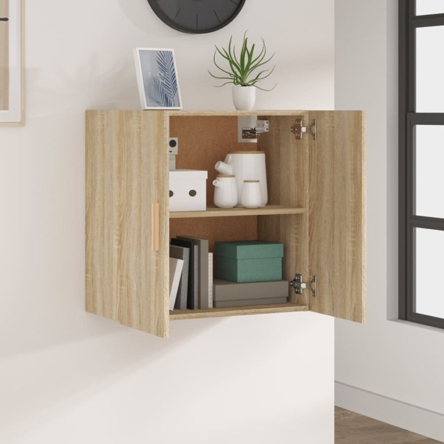 Wandkast 60x30x60 cm bewerkt hout sonoma eikenkleurig - Afbeelding 3