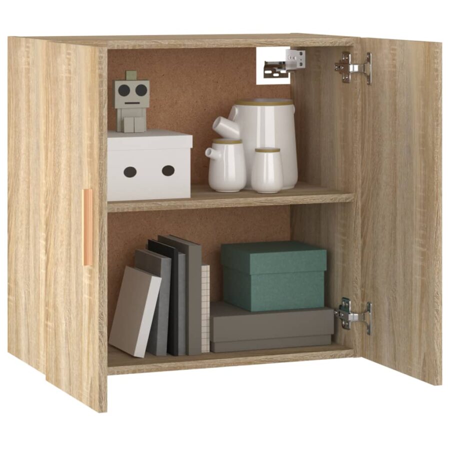 Wandkast 60x30x60 cm bewerkt hout sonoma eikenkleurig - Afbeelding 4