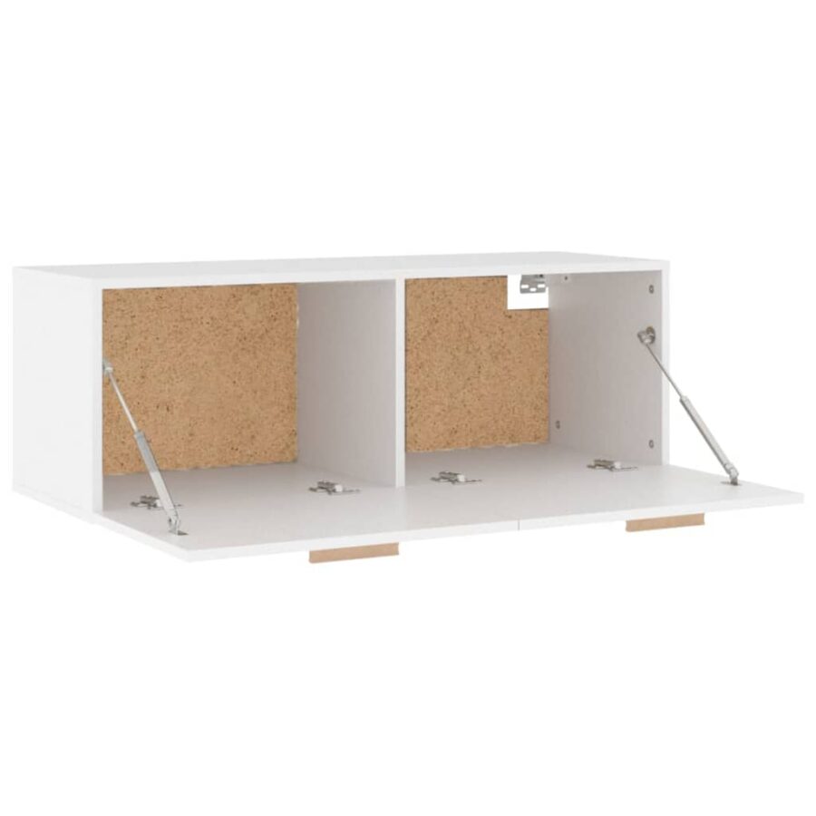Wandkast 100x36,5x35 cm bewerkt hout wit - Afbeelding 7