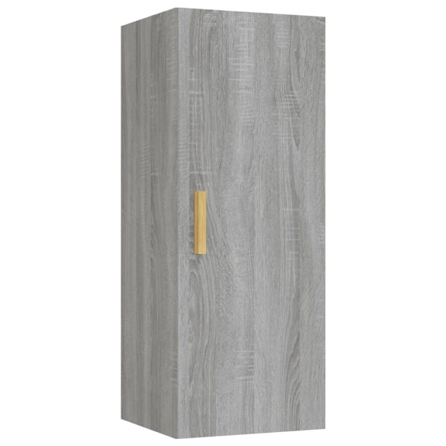 Wandkast 34,5x34x90 cm bewerkt hout grijs sonoma eikenkleurig - Afbeelding 2
