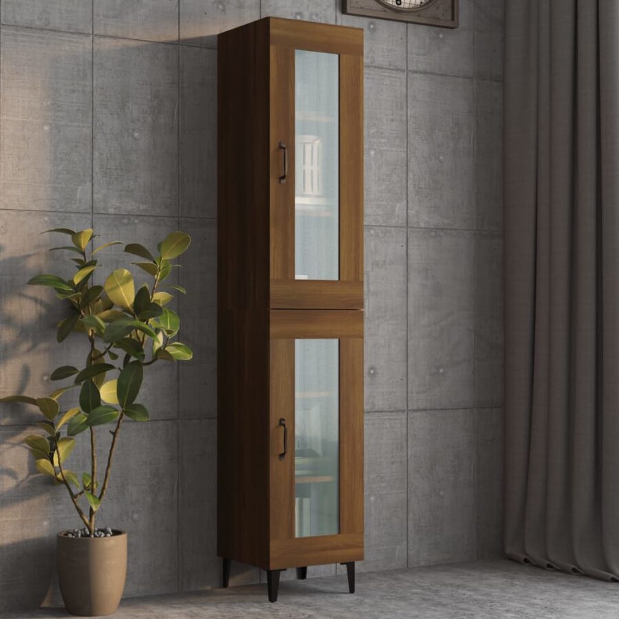 Wandkast 34,5x34x90 cm bruin eikenkleur - Afbeelding 3