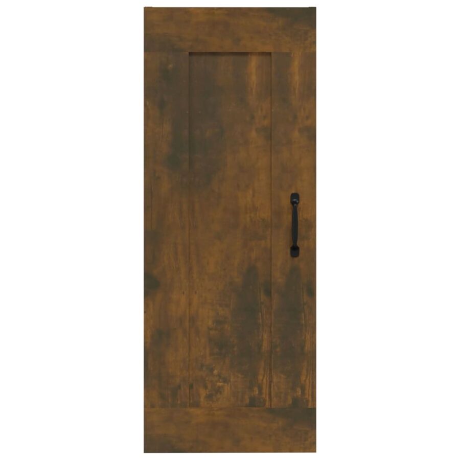 Wandkast 35x34x90 cm bewerkt hout gerookt eikenkleurig - Afbeelding 5