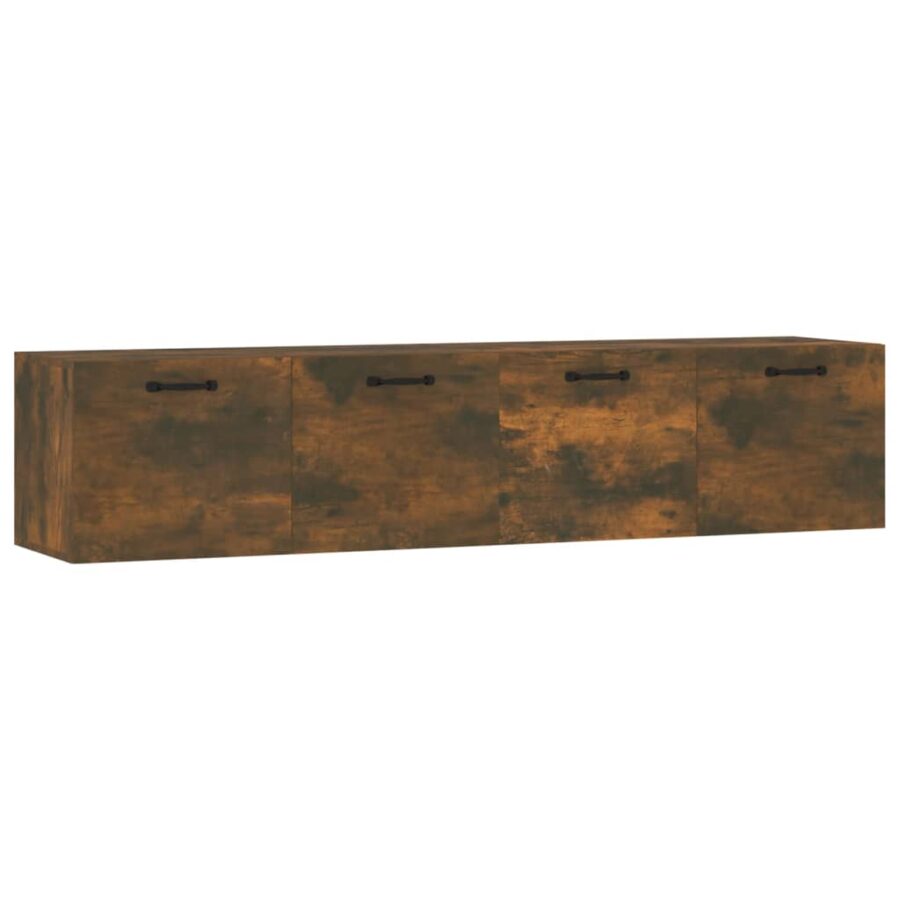 Wandkasten 2 st 60x36,5x35 cm bewerkt hout gerookt eikenkleurig - Afbeelding 2