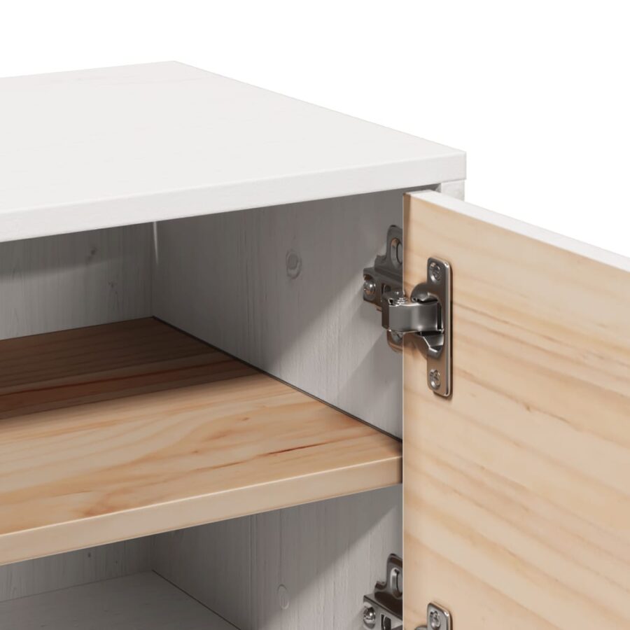 Wandkasten 2 st 31,5x30x30 cm massief grenenhout wit - Afbeelding 10
