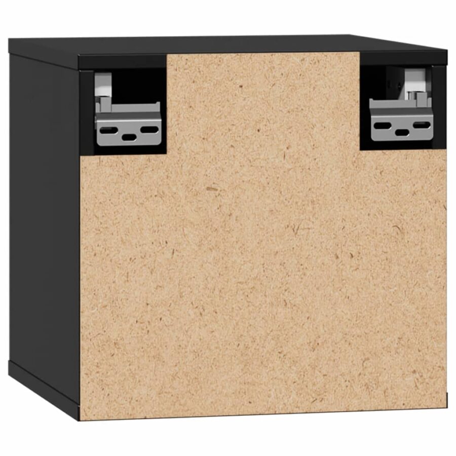 Wandkasten 2 st 31,5x30x30 cm massief grenenhout zwart - Afbeelding 9