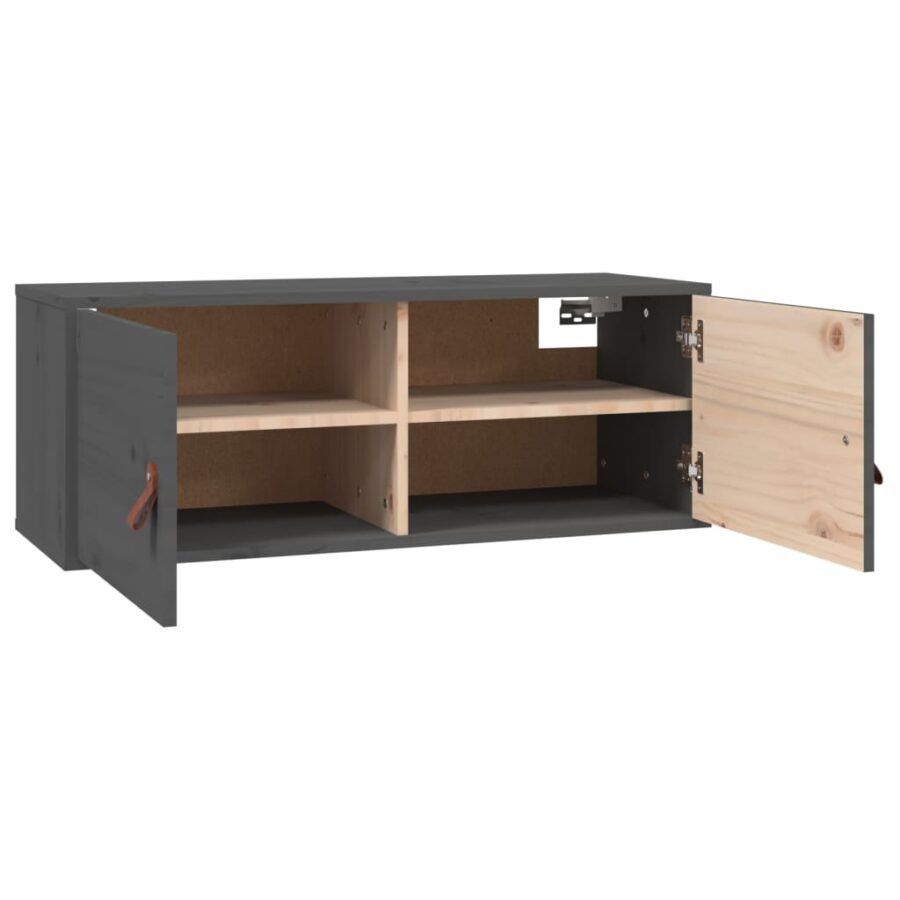 Wandkast 80x30x30 cm massief grenenhout grijs - Afbeelding 5