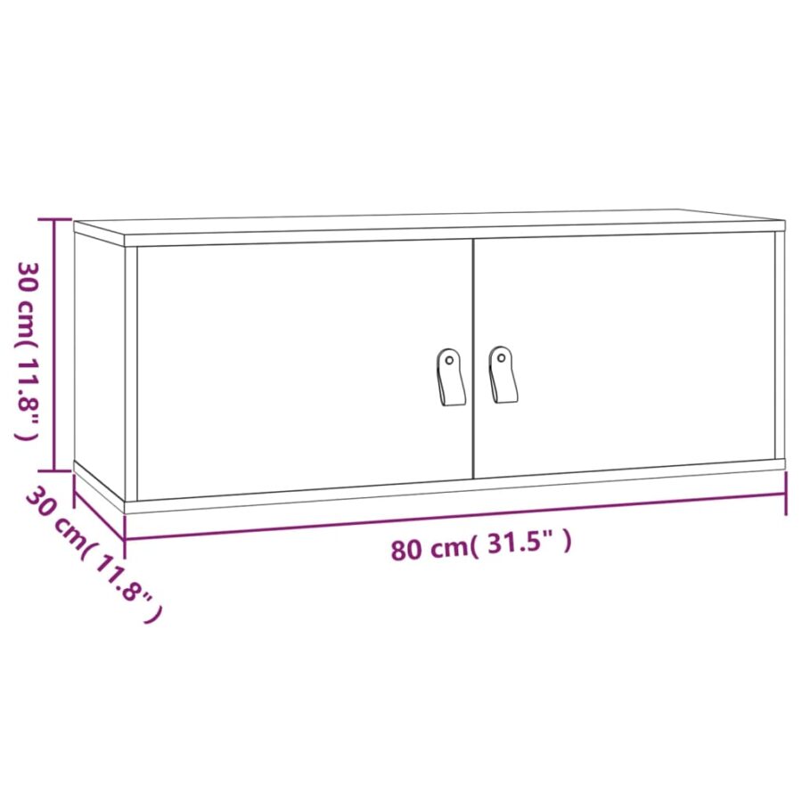 Wandkast 80x30x30 cm massief grenenhout grijs - Afbeelding 11