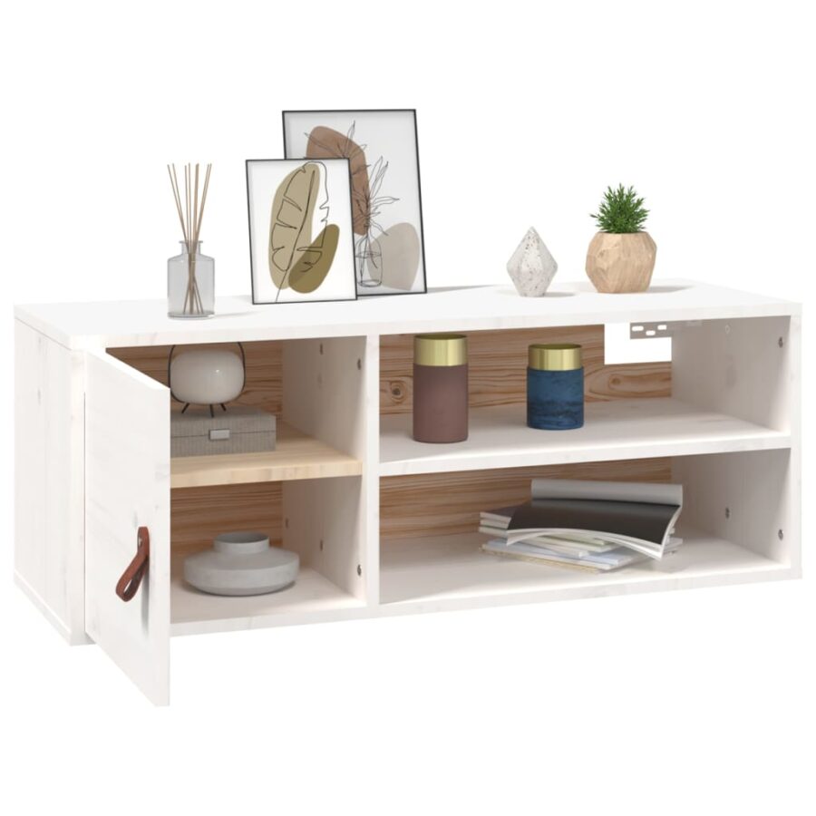 Wandkast 80x30x30 cm massief grenenhout wit - Afbeelding 5