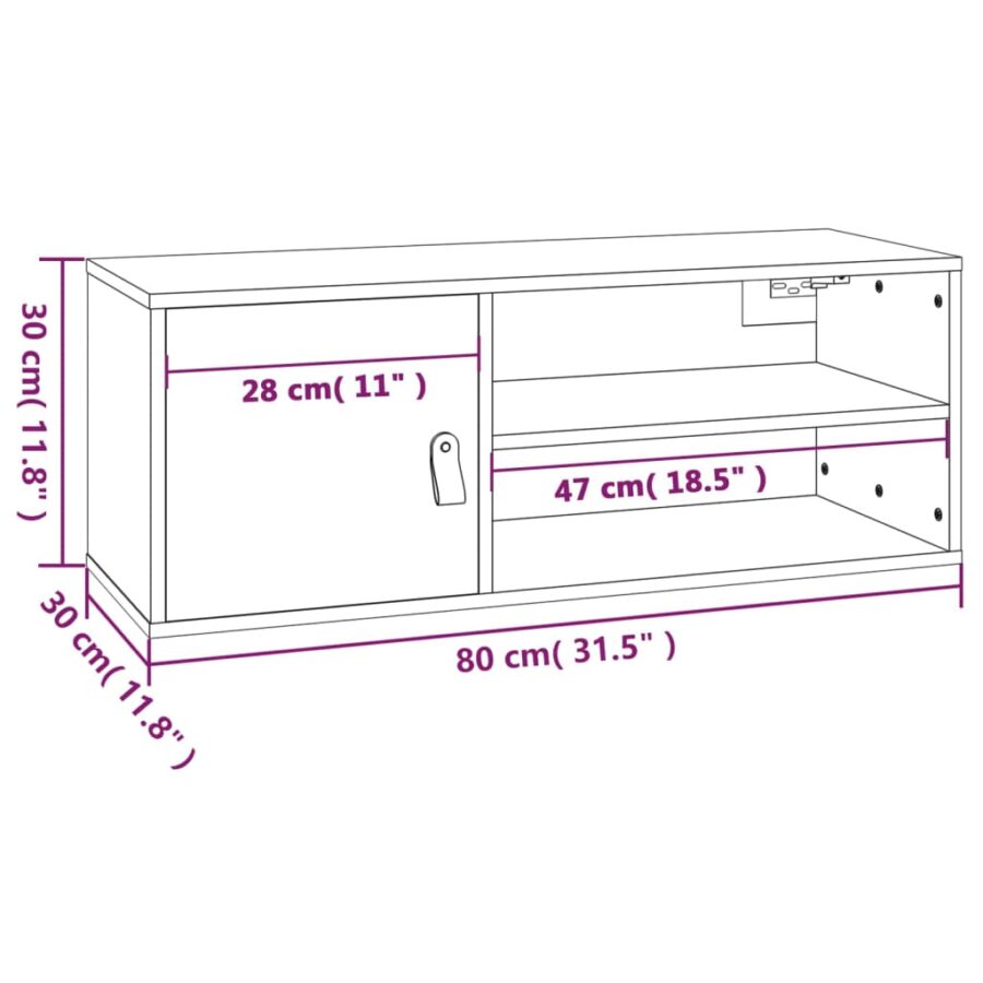 Wandkasten 2 st 80x30x30 cm massief grenenhout wit - Afbeelding 14