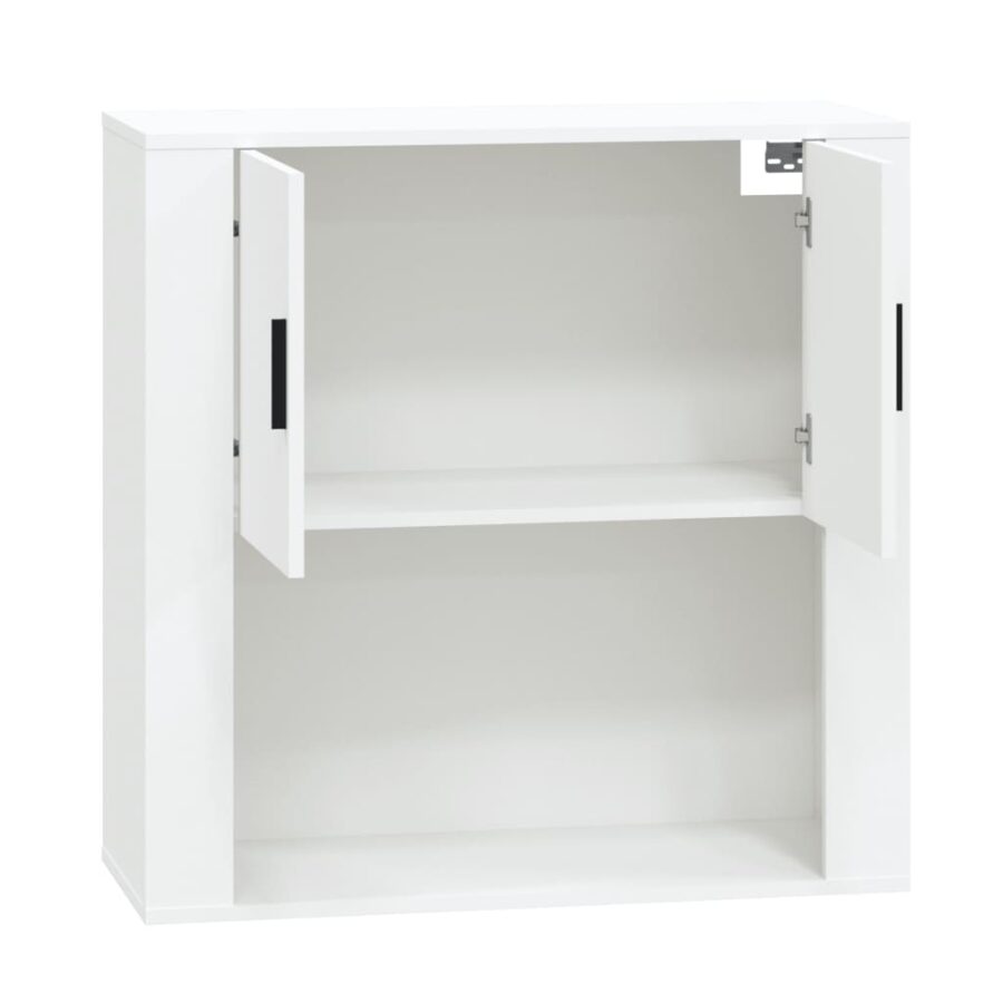 Wandkast 80x33x80 cm bewerkt hout wit - Afbeelding 4