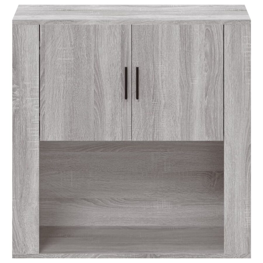 Wandkast 80x33x80 cm bewerkt hout grijs sonoma eikenkleurig - Afbeelding 3