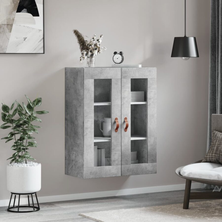 Wandkast 69,5x34x90 cm betongrijs - Afbeelding 3