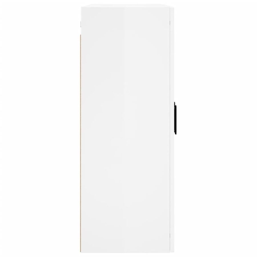 Wandkast 69,5x34x90 cm hoogglans wit - Afbeelding 8