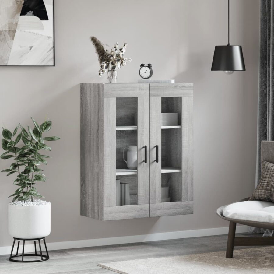 Wandkast 69,5x34x90 cm grijs sonoma eikenkleurig - Afbeelding 3