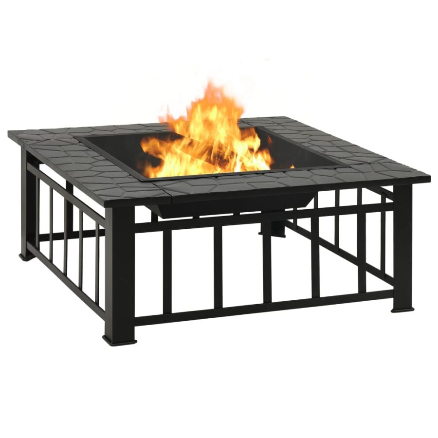 Vuurplaats met pook XXL 79x79x46,5 staal - Afbeelding 4