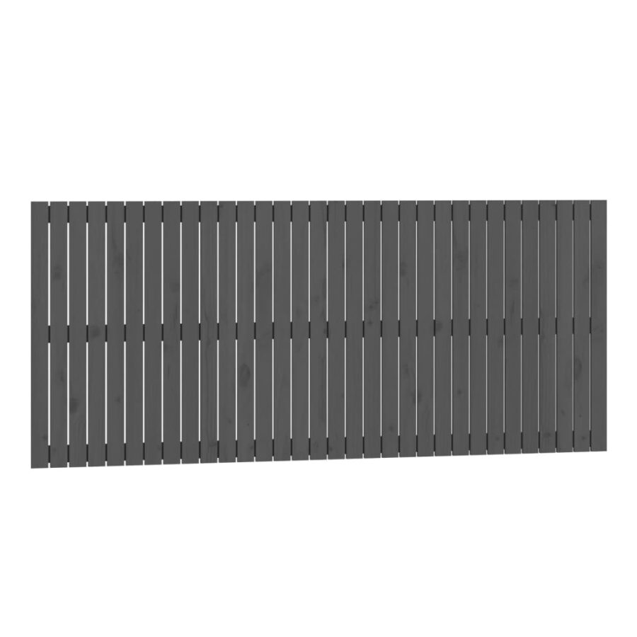 Wandhoofdbord 204x3x90 cm massief grenenhout grijs - Afbeelding 2