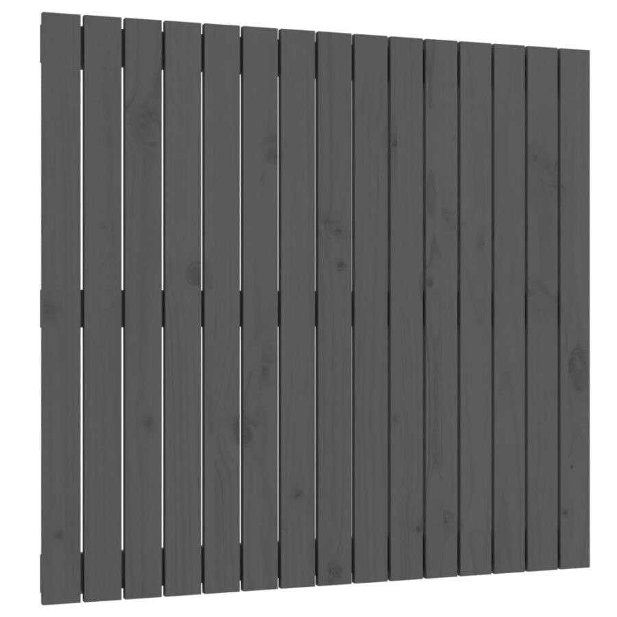 Wandhoofdbord 95,5x3x90 cm massief grenenhout grijs - Afbeelding 2