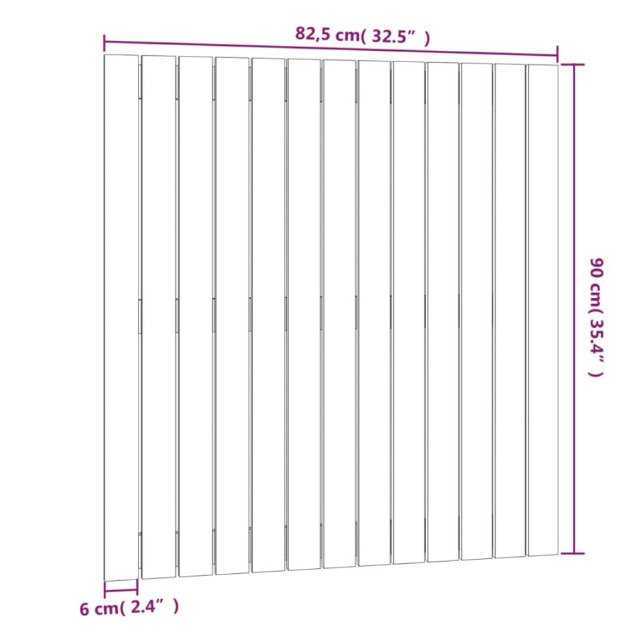 Wandhoofdbord 82,5x3x90 cm massief grenenhout honingbruin - Afbeelding 8
