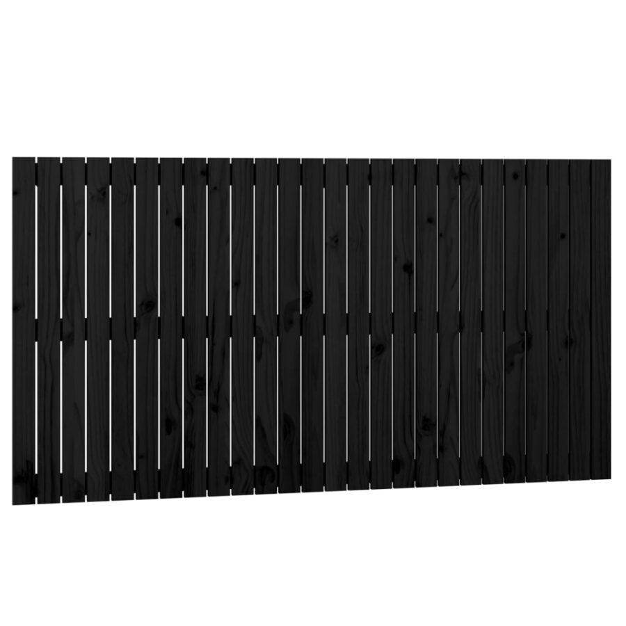 Wandhoofdbord 166x3x90 cm massief grenenhout zwart - Afbeelding 2