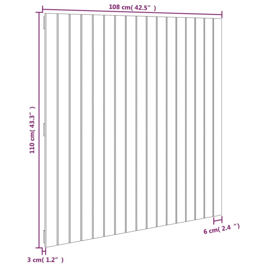 Wandhoofdbord 108x3x110 cm massief grenenhout honingbruin - Afbeelding 8