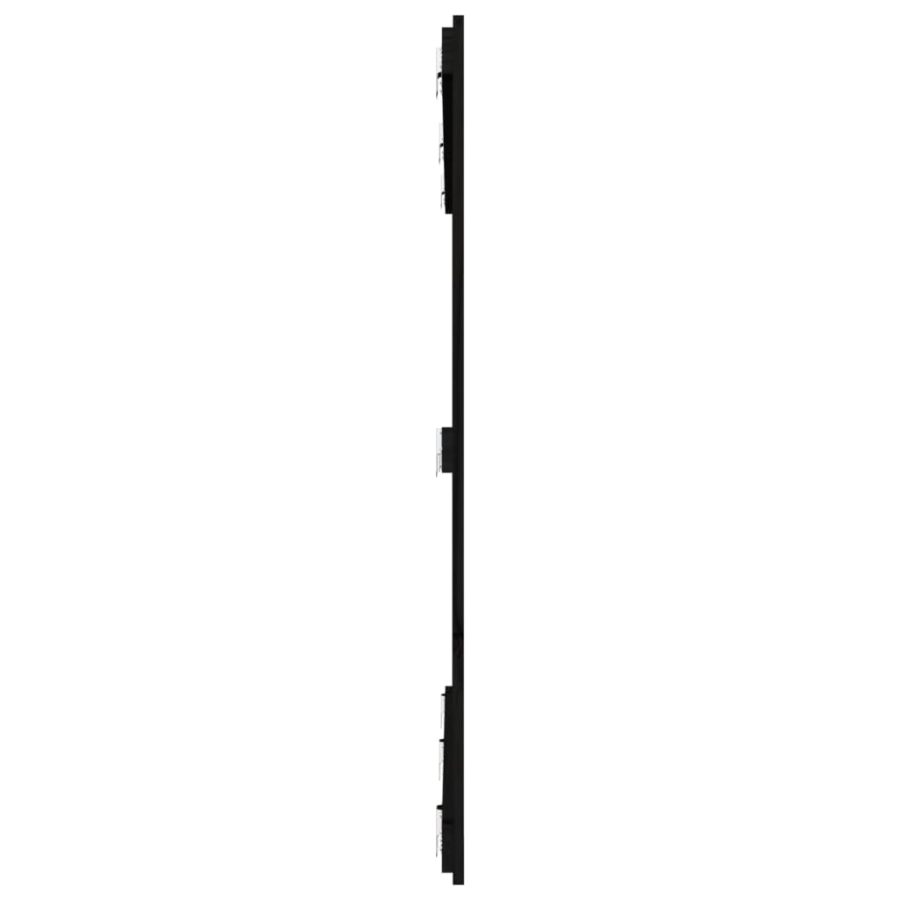 Wandhoofdbord 166x3x110 cm massief grenenhout zwart - Afbeelding 5