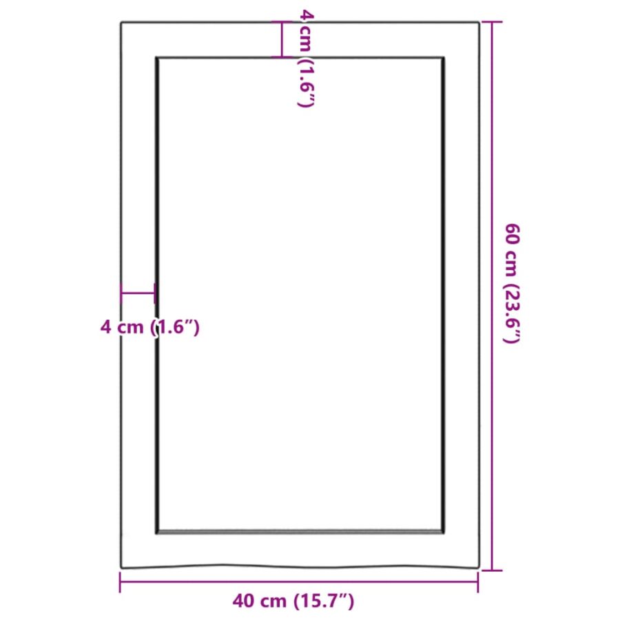 Wandschap 40x60x(2-6) cm onbehandeld massief eikenhout - Afbeelding 10