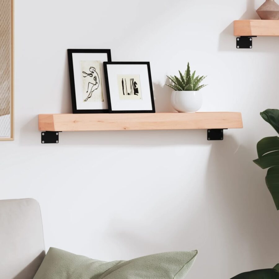 Wandschap 60x10x6 cm onbehandeld massief eikenhout - Afbeelding 3