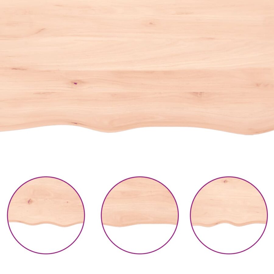 Wandschap 60x50x(2-6) cm onbehandeld massief eikenhout - Afbeelding 6