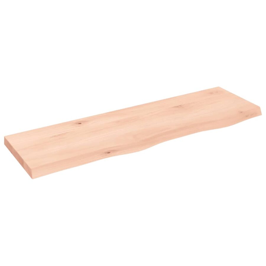 Wandschap 100x30x(2-4) cm onbehandeld massief eikenhout - Afbeelding 2