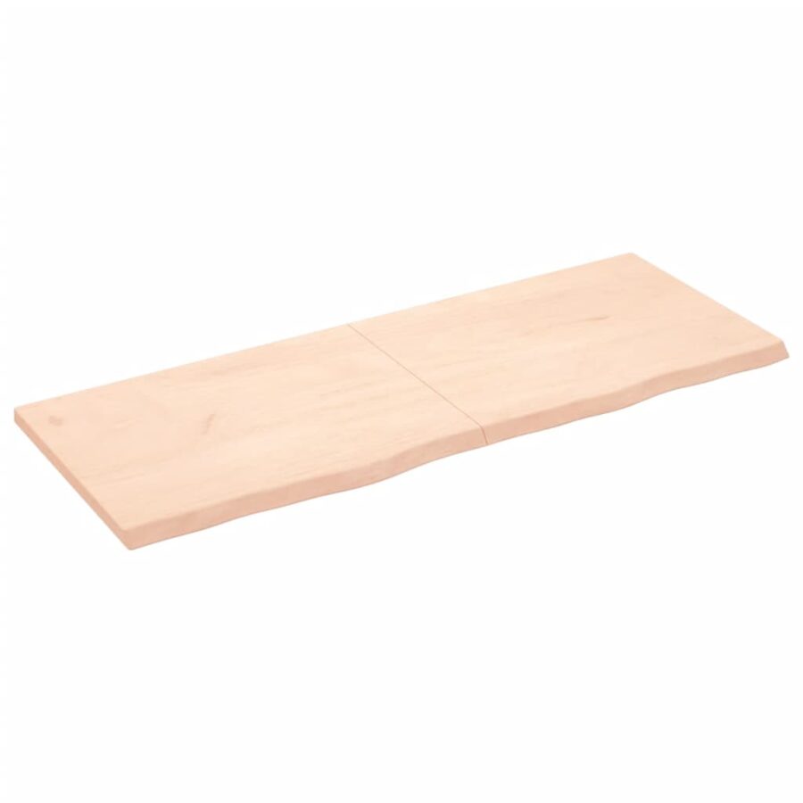 Wandschap 160x60x(2-4) cm onbehandeld massief eikenhout - Afbeelding 2