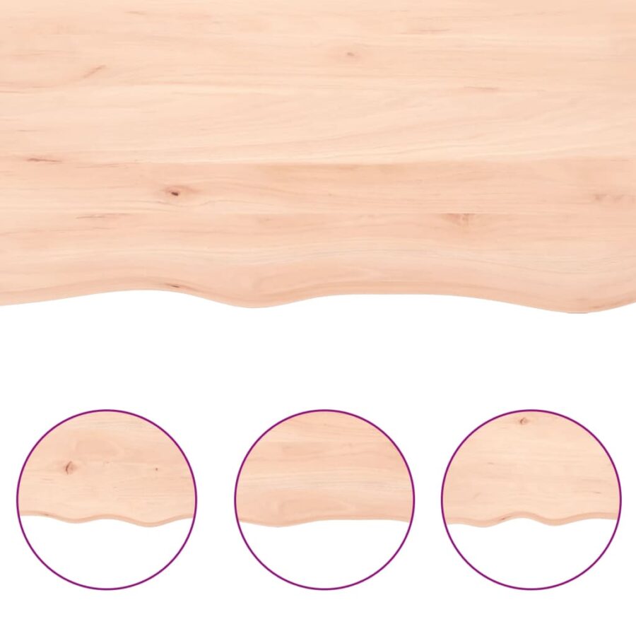 Wandschap 180x30x(2-6) cm onbehandeld massief eikenhout - Afbeelding 6