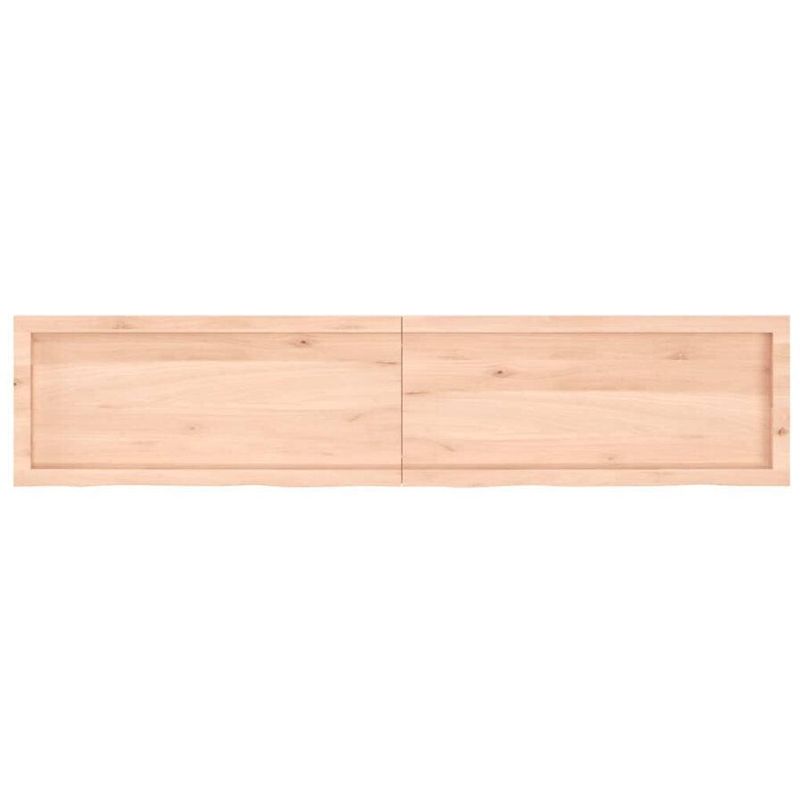 Wandschap 180x40x(2-4) cm onbehandeld massief eikenhout - Afbeelding 5