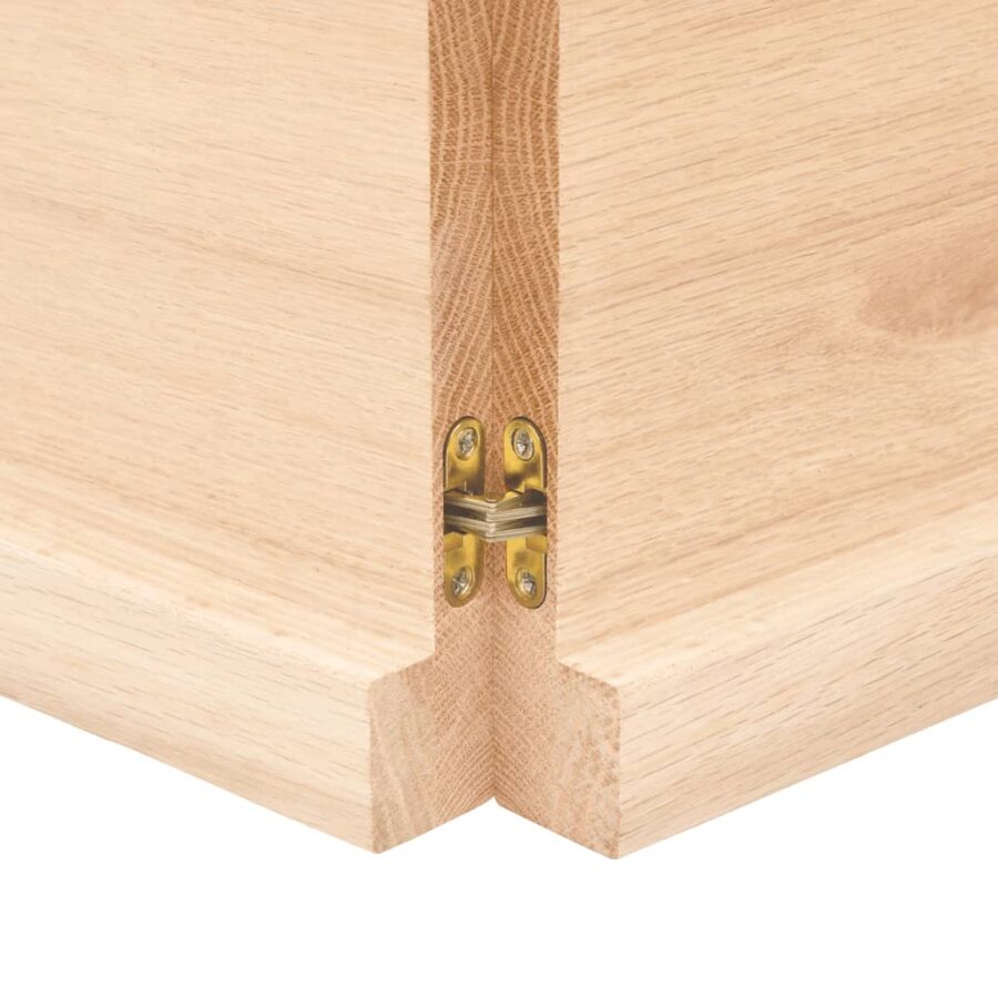 Wandschap 180x40x(2-4) cm onbehandeld massief eikenhout - Afbeelding 8