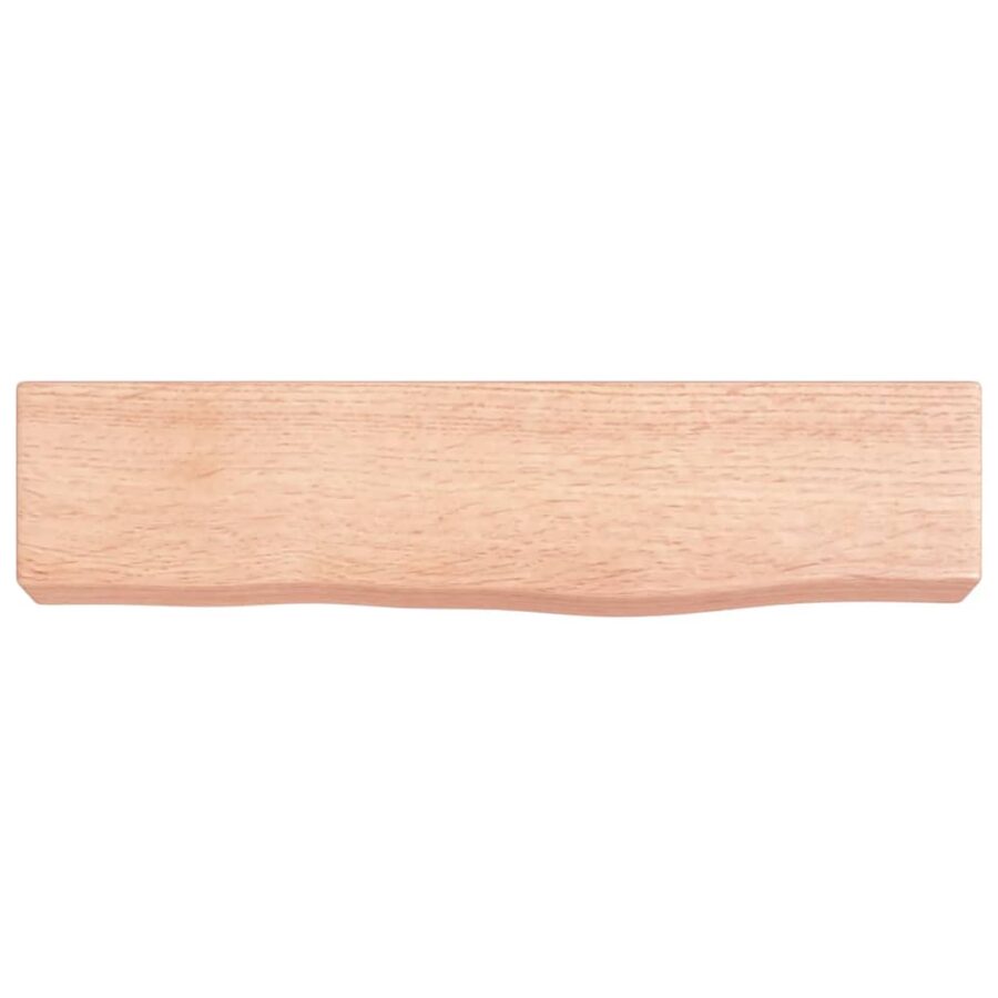 Wandschap 40x10x6 cm behandeld massief eikenhout lichtbruin - Afbeelding 4
