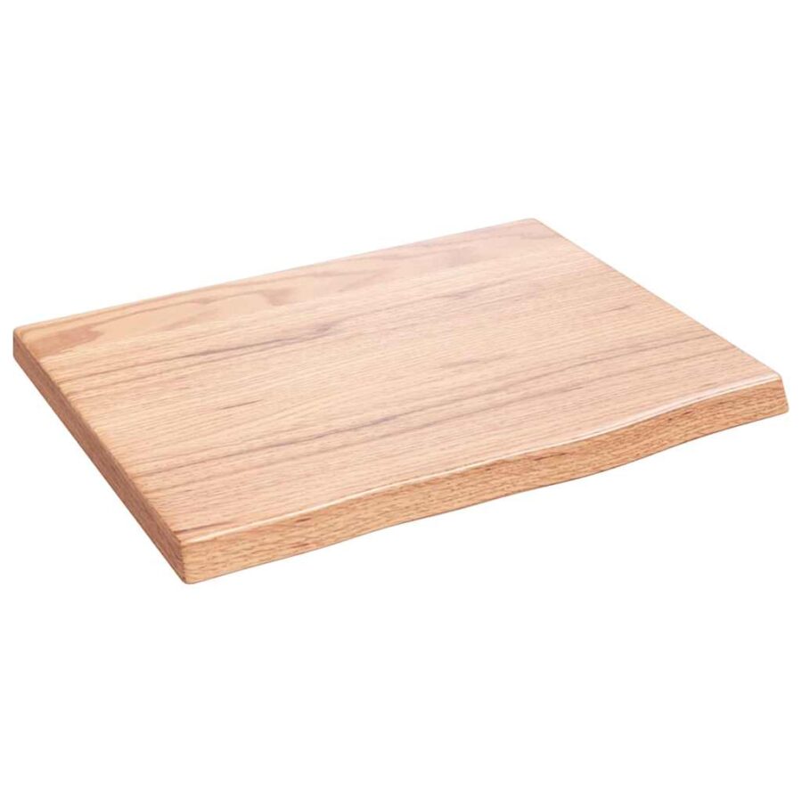 Wandschap 40x30x2 cm behandeld massief eikenhout lichtbruin - Afbeelding 2