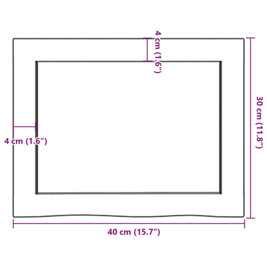 Wandschap 40x30x(2-4) cm behandeld massief eikenhout lichtbruin - Afbeelding 10