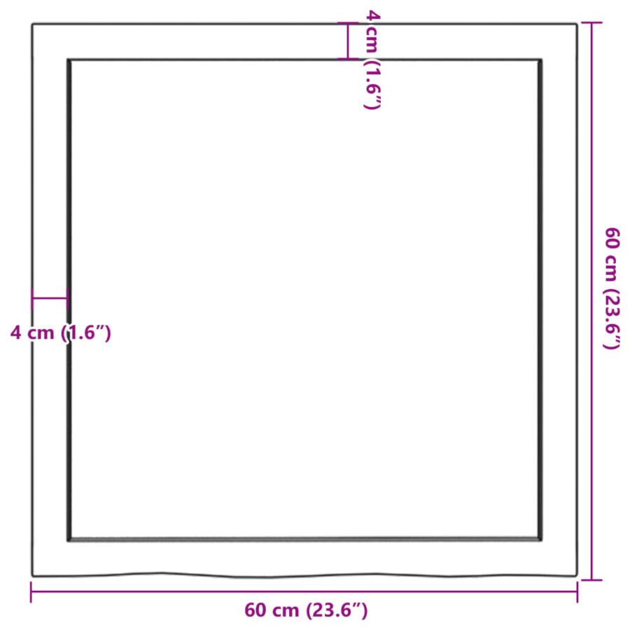 Wandschap 60x60x(2-4) cm behandeld massief eikenhout lichtbruin - Afbeelding 10