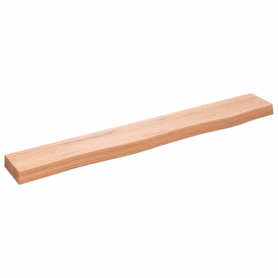 Wandschap 80x10x4 cm behandeld massief eikenhout lichtbruin - Afbeelding 2