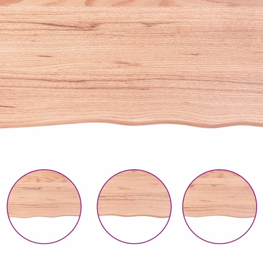 Wandschap 80x20x4 cm behandeld massief eikenhout lichtbruin - Afbeelding 5