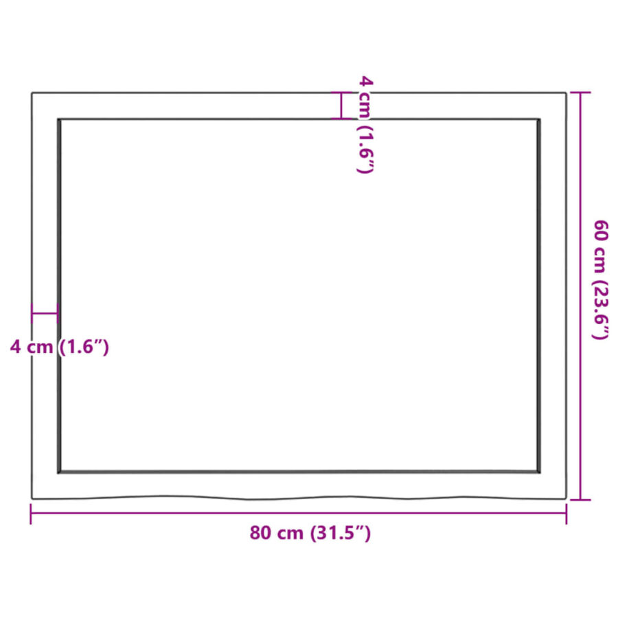 Wandschap 80x60x(2-6) cm behandeld massief eikenhout lichtbruin - Afbeelding 10