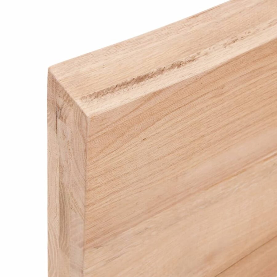 Wandschap 100x40x(2-6)cm behandeld massief eikenhout lichtbruin - Afbeelding 8