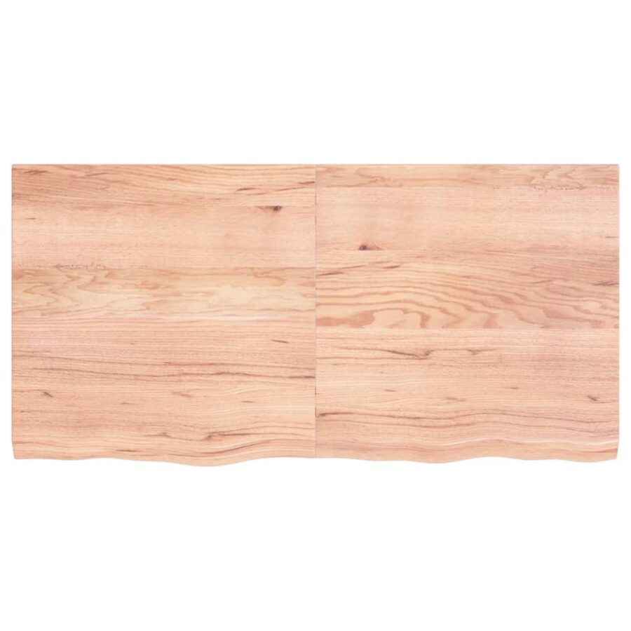 Wandschap 120x60x(2-4)cm behandeld massief eikenhout lichtbruin - Afbeelding 4