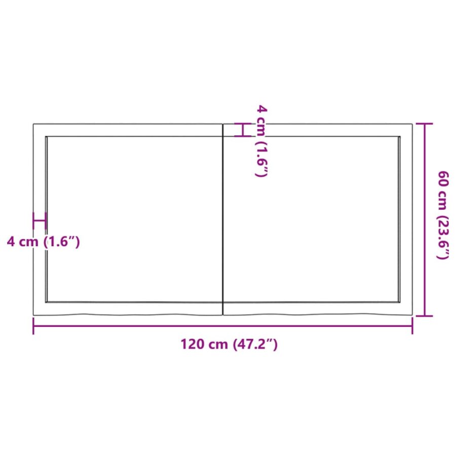 Wandschap 120x60x(2-6)cm behandeld massief eikenhout lichtbruin - Afbeelding 11