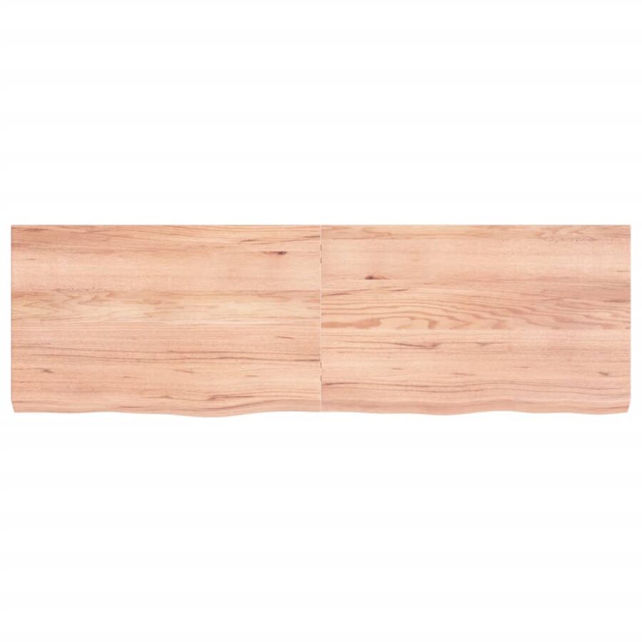 Wandschap 160x50x(2-6)cm behandeld massief eikenhout lichtbruin - Afbeelding 4