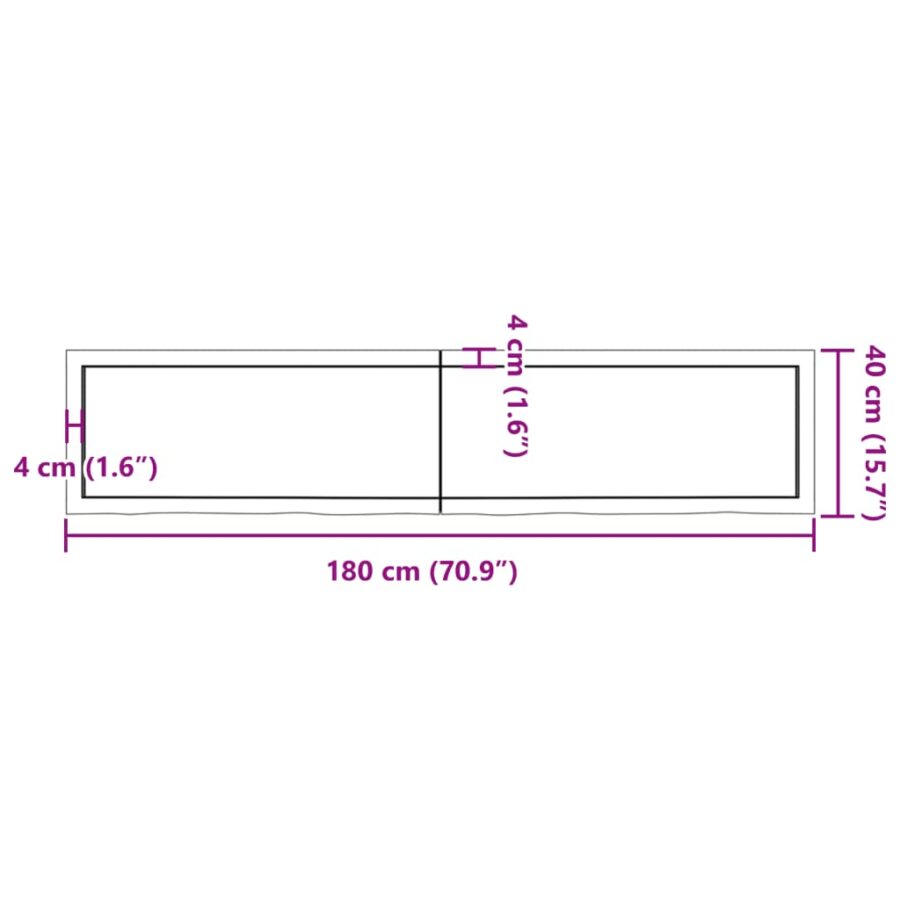 Wandschap 180x40x(2-6)cm behandeld massief eikenhout lichtbruin - Afbeelding 11