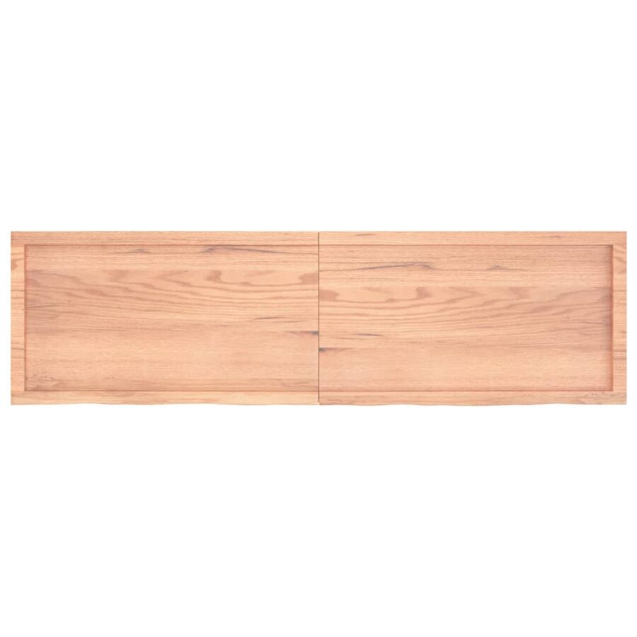 Wandschap 180x50x(2-6)cm behandeld massief eikenhout lichtbruin - Afbeelding 5